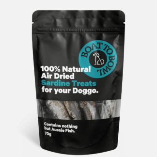 Boat to Bowl Sardine Dog Treats 70g pouch with blue label